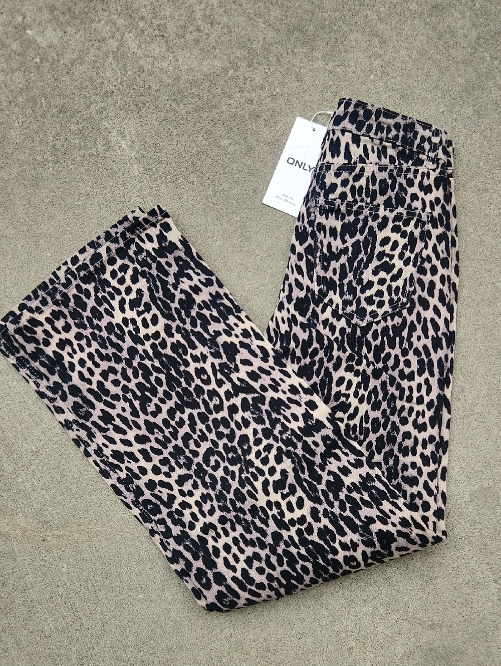 ONLY Leopard-Print Wide Leg High Waist Pants